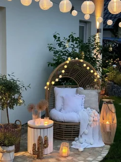 Sonneninsel Rattan Naturlich Kissen Weis Lido