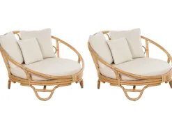 Sonneninsel Rattan Naturlich Auflagen Beige 2Er Set Rossano