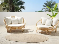 Sonneninsel Rattan Naturlich Auflagen Beige 2Er Set Rossano