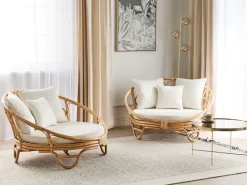 Sonneninsel Rattan Naturlich Auflagen Beige 2Er Set Rossano
