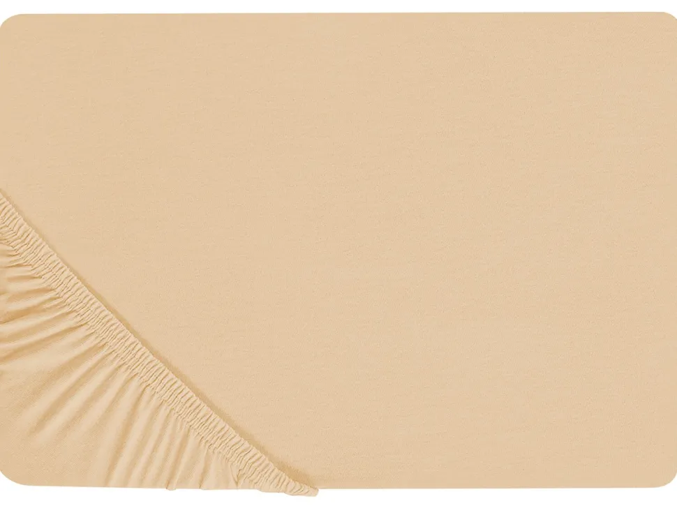 Spannbettlaken Baumwolle Sandbeige 200 X 200 Cm Janbu