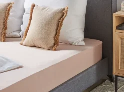 Spannbettlaken Beige Baumwolle 90 X 200 Cm Hofuf