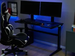 Spieltisch Schwarz 120 X 60 Cm Rgb Led-Beleuchtung Doran