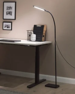 Steh- / Tischlampe Led Schwarz 174 Cm Rechteckig Verstellbar Norma