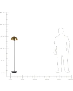 Stehlampe Gold / Schwarz 148 Cm Rund Senette