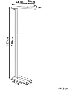 Stehlampe Led Metall Schwarz 197 Cm Rechteckig Taurus