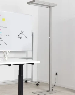 Stehlampe Led Metall Silber 197 Cm Rechteckig Taurus