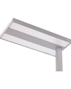 Stehlampe Led Metall Silber 197 Cm Rechteckig Taurus