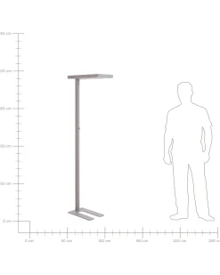 Stehlampe Led Metall Silber 197 Cm Rechteckig Taurus