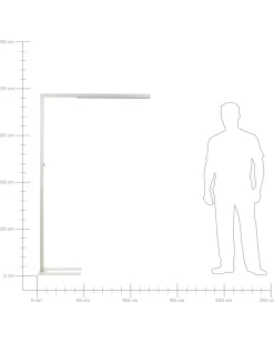 Stehlampe Led Metall Silber 194 Cm Rechteckig Sagitta