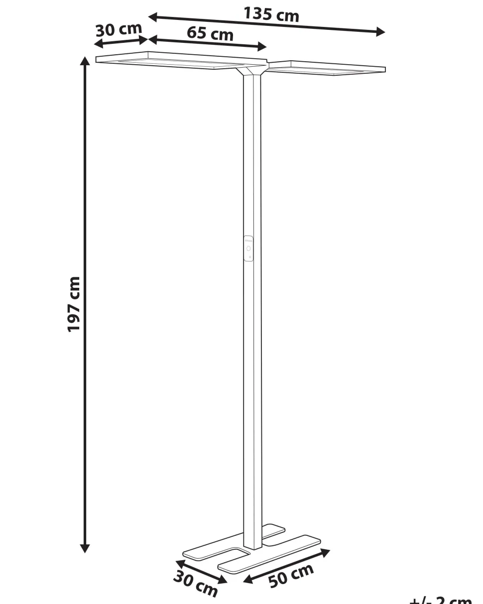 Stehlampe Led Schwarz 2-Flammig 196 Cm Rechteckig Sculptor
