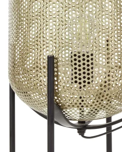 Stehlampe Metall Messing / Schwarz 107 Cm Oval Gitter-Design Kamini