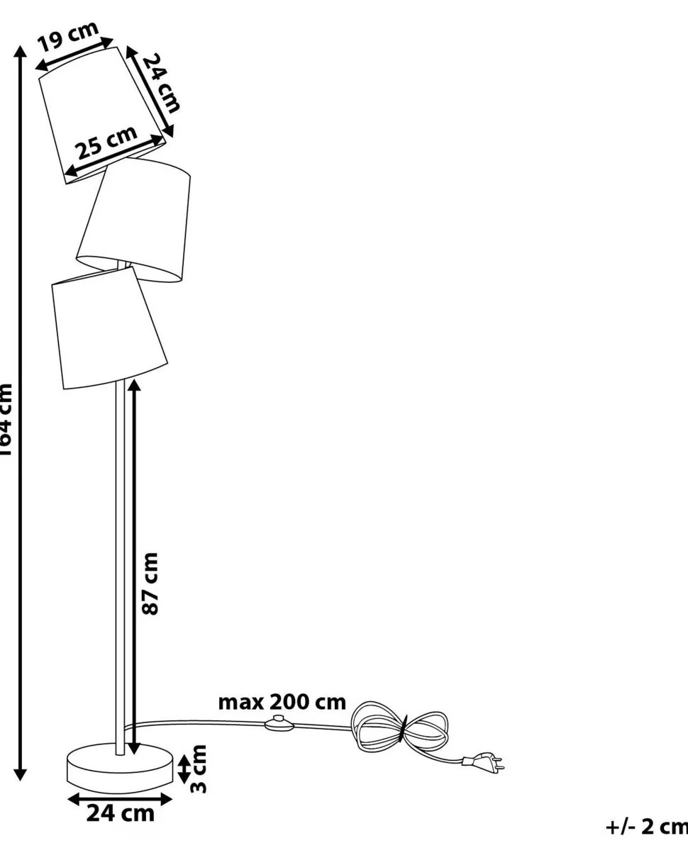 Stehlampe Schwarz 164 Cm Kegelform Rio Grande