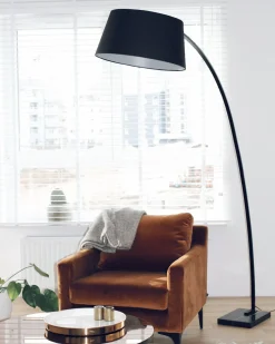 Stehlampe Schwarz 188 Cm Rund Marmorfus Benue
