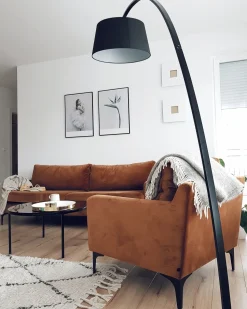 Stehlampe Schwarz 188 Cm Rund Marmorfus Benue
