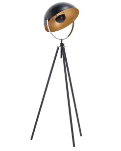 Stehlampe Schwarz / Gold 170 Cm Rund Thames