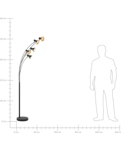 Stehlampe Schwarz 5-Flammig 205 Cm Kegelform Baraga