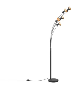 Stehlampe Schwarz 5-Flammig 205 Cm Kegelform Baraga