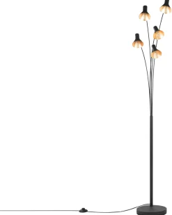 Stehlampe Schwarz 5-Flammig 205 Cm Kegelform Baraga