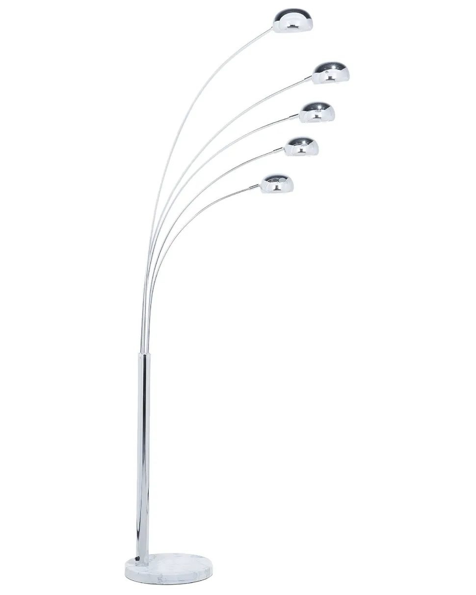 Stehlampe Silber 212 Cm Rund Marmorfus Flinders