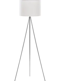 Stehlampe Silber / Weis 148 Cm Trommelform Vistula