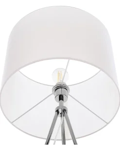 Stehlampe Silber / Weis 148 Cm Trommelform Vistula