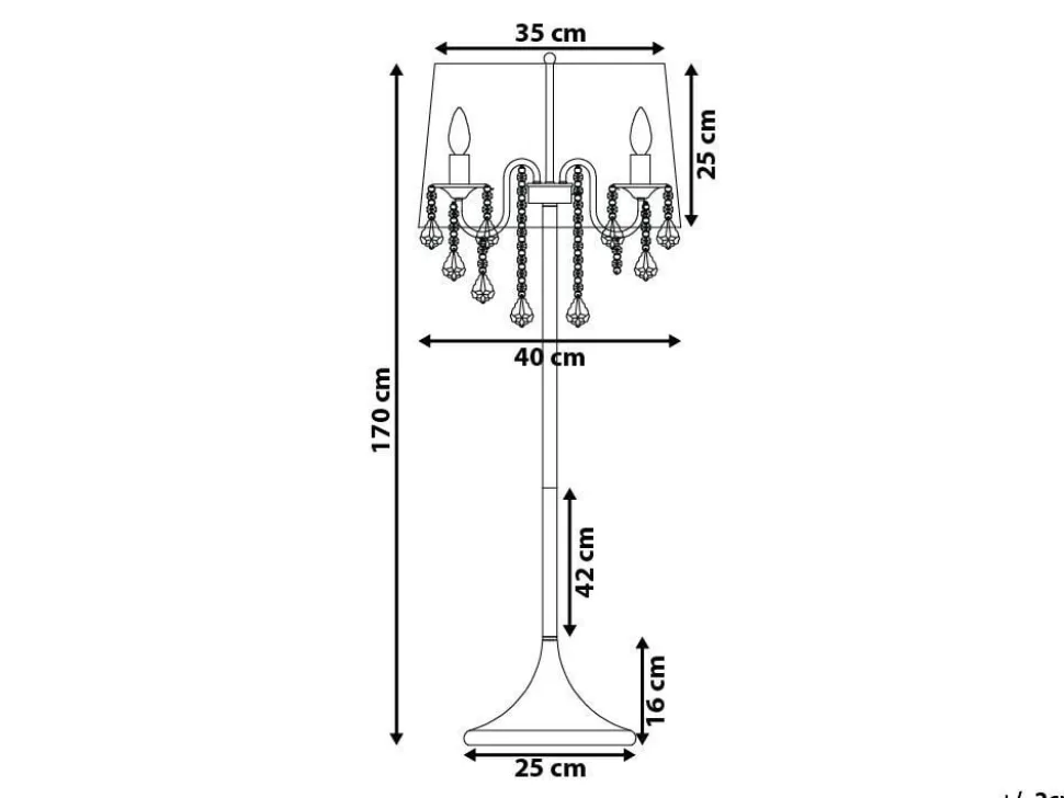 Stehlampe Weilampada Da Pavimento Metallo Argento 147 Cm Nuons Kristall-Optik 170 Cm Trommelform Evans