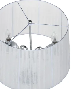 Stehlampe Weilampada Da Pavimento Metallo Argento 147 Cm Nuons Kristall-Optik 170 Cm Trommelform Evans