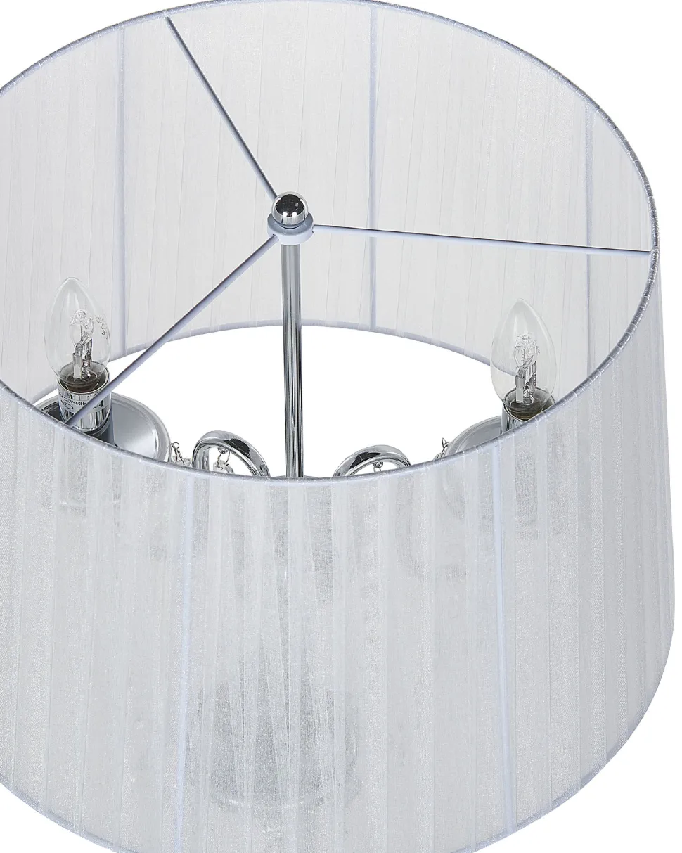 Stehlampe Weilampada Da Pavimento Metallo Argento 147 Cm Nuons Kristall-Optik 170 Cm Trommelform Evans
