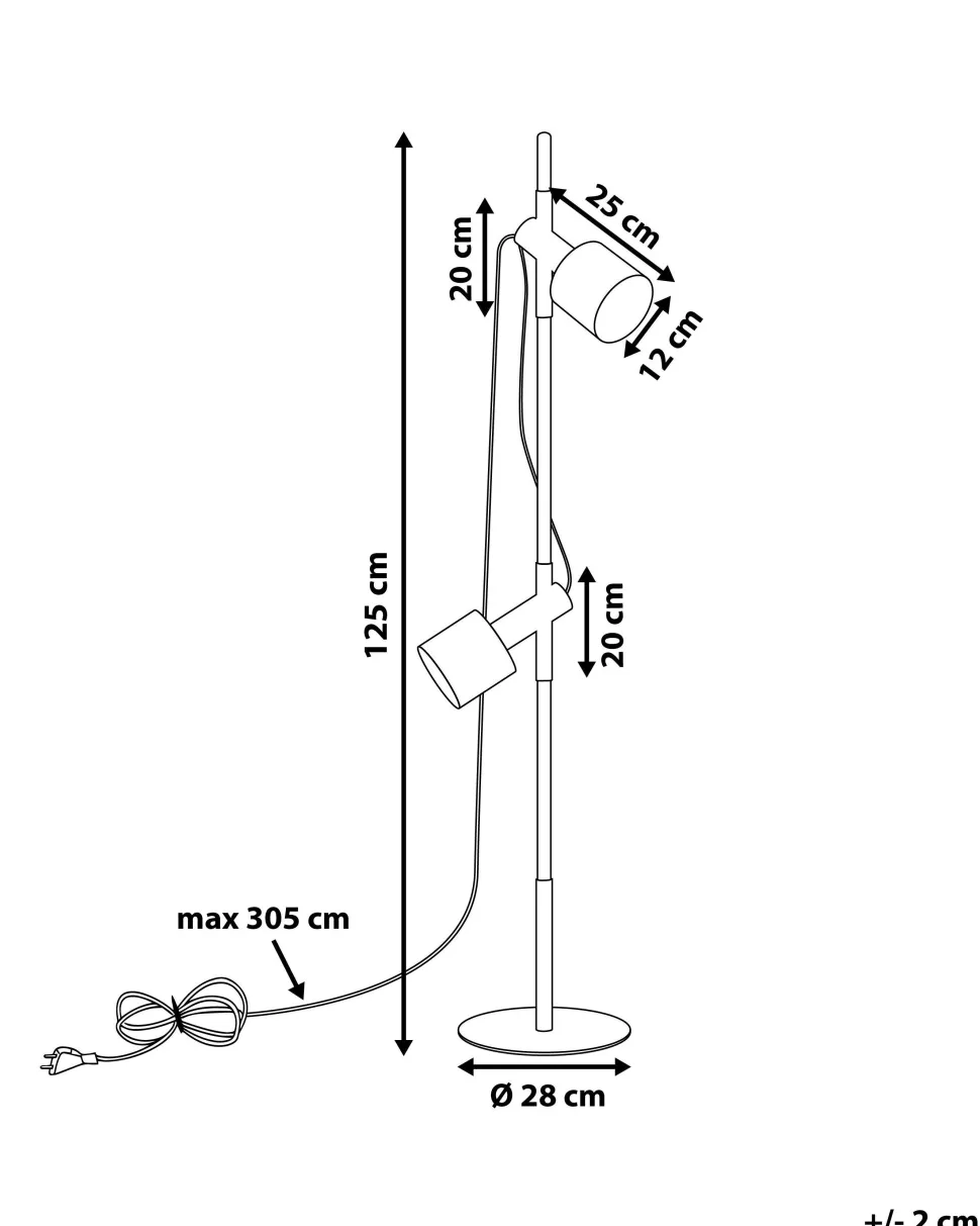 Stehlampe Weis 125 Cm Trommelform Owens