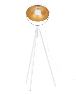 Stehlampe Weis / Gold 170 Cm Rund Thames