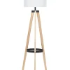 Stehlampe Weis / Hellbraun 149 Cm Trommelform Bluff