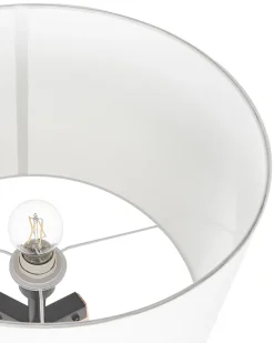 Stehlampe Weis / Hellbraun 149 Cm Trommelform Bluff