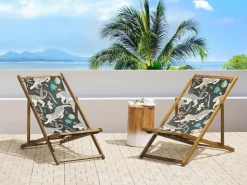 Stoffbezug 2Er Set Fur Gartenliegen Anzio / Avellino Leopardenmotiv Schwarz