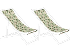Stoffbezug 2Er Set Fur Gartenliegen Anzio / Avellino Blumenmotiv Rosa