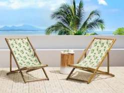 Stoffbezug 2Er Set Fur Gartenliegen Anzio / Avellino Blumenmotiv Rosa