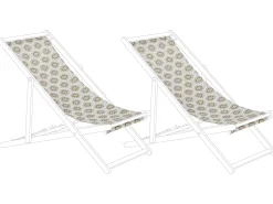 Stoffbezug 2Er Set Fur Gartenliegen Anzio / Avellino Bohomuster Sandbeige