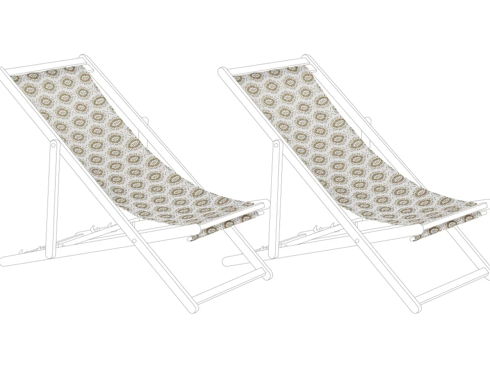 Stoffbezug 2Er Set Fur Gartenliegen Anzio / Avellino Bohomuster Sandbeige