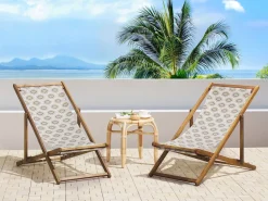 Stoffbezug 2Er Set Fur Gartenliegen Anzio / Avellino Bohomuster Sandbeige