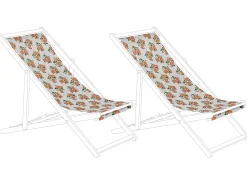Stoffbezug 2Er Set Fur Gartenliegen Anzio / Avellino Orangenmotiv Mehrfarbig