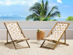 Stoffbezug 2Er Set Fur Gartenliegen Anzio / Avellino Orangenmotiv Mehrfarbig
