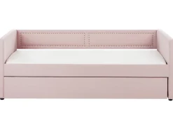 Tagesbett Ausziehbar Cord Pastellrosa Lattenrost 90 X 200 Cm Mimizan