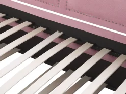 Tagesbett Ausziehbar Cord Rosa Lattenrost 90 X 200 Cm Mimizan