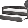 Tagesbett Ausziehbar Cord Dunkelgrau Lattenrost 90 X 200 Cm Mimizan