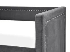 Tagesbett Ausziehbar Cord Dunkelgrau Lattenrost 90 X 200 Cm Mimizan