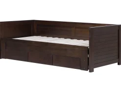 Tagesbett Ausziehbar Holz Dunkelbraun Lattenrost 90 X 200 Cm Cahors