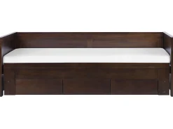 Tagesbett Ausziehbar Holz Dunkelbraun Lattenrost 90 X 200 Cm Cahors