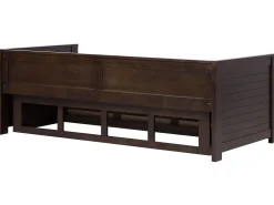 Tagesbett Ausziehbar Holz Dunkelbraun Lattenrost 90 X 200 Cm Cahors
