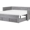Tagesbett Ausziehbar Holz Grau Lattenrost 90 X 200 Cm Cahors