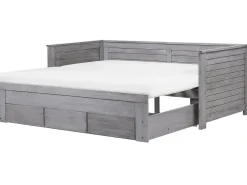 Tagesbett Ausziehbar Holz Grau Lattenrost 90 X 200 Cm Cahors